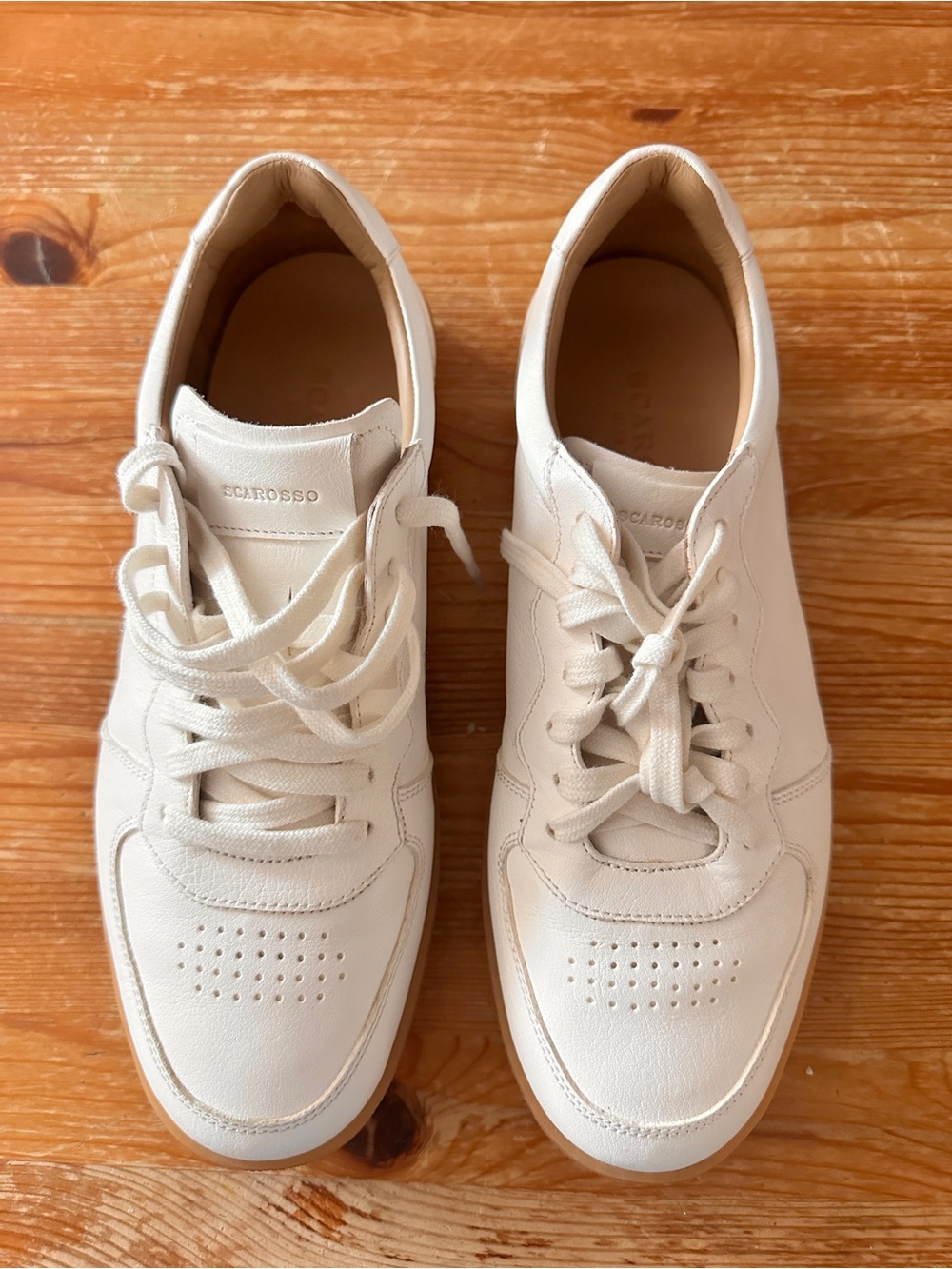 Scarosso White Leather Unisex Sneakers